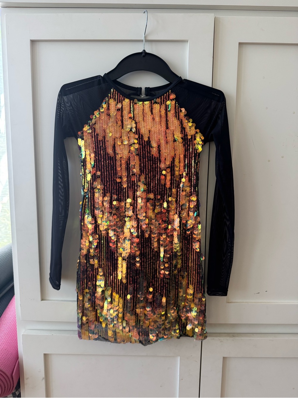 WEISSMAN Cool Linear Sequin Tunic Rhinestone Embellished Dance Costume